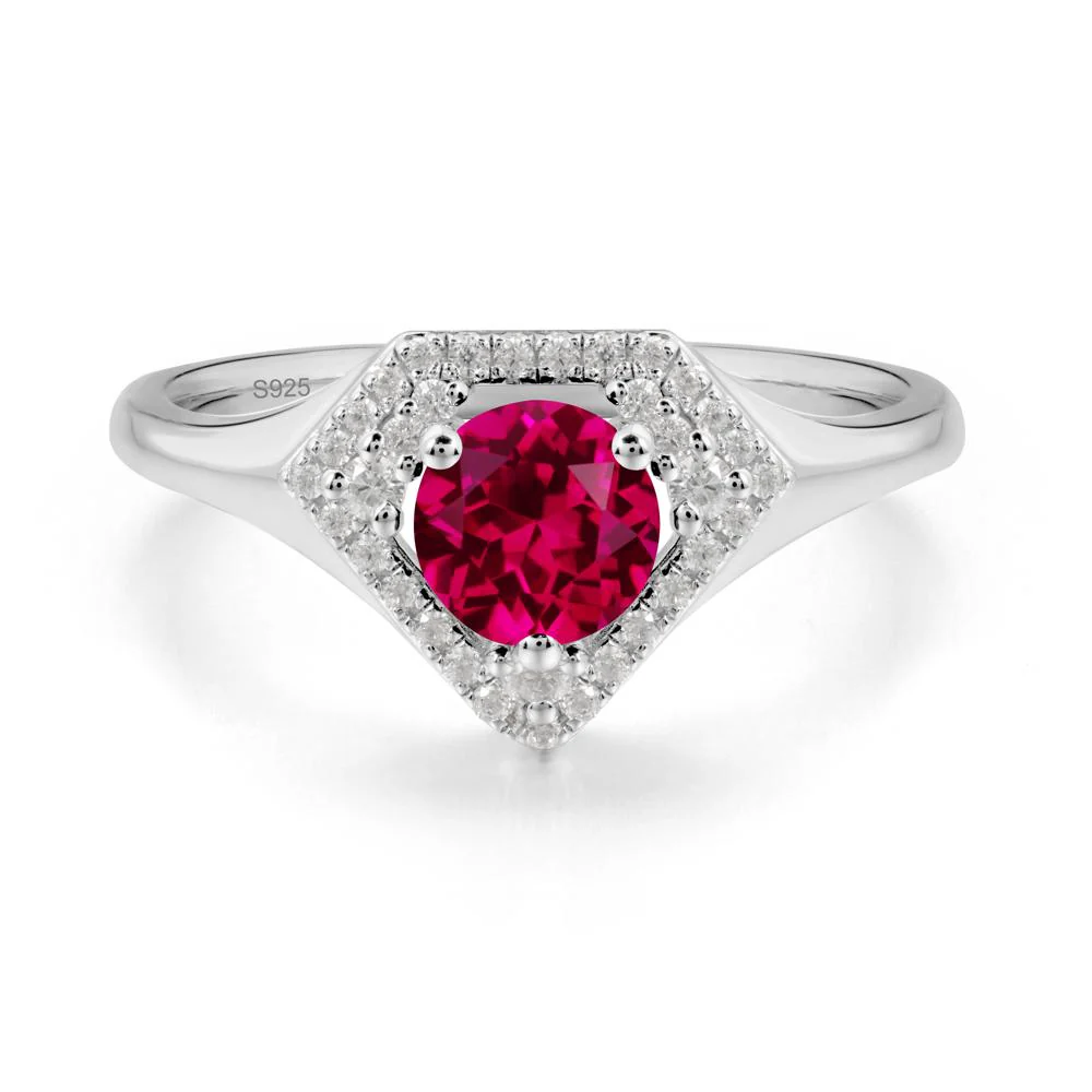 Double Halo Ruby Ring - Image 7