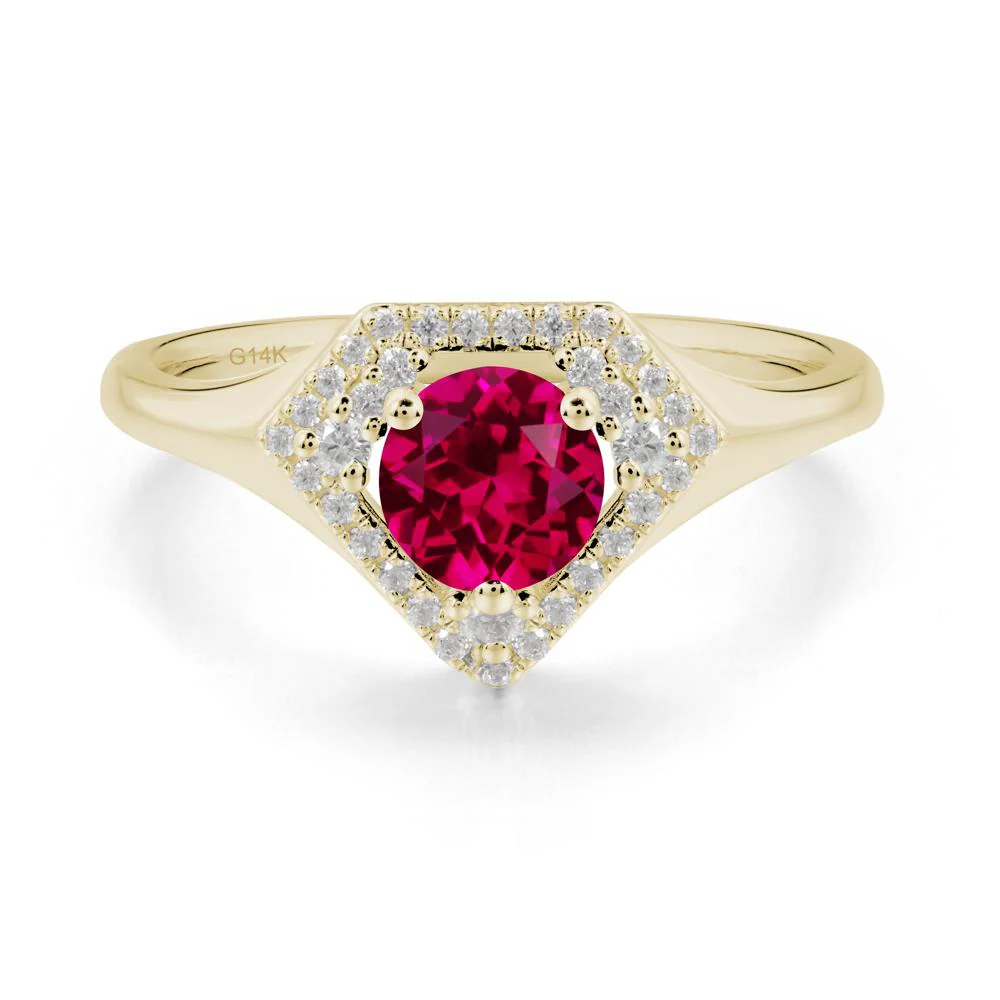 Double Halo Ruby Ring - Image 8
