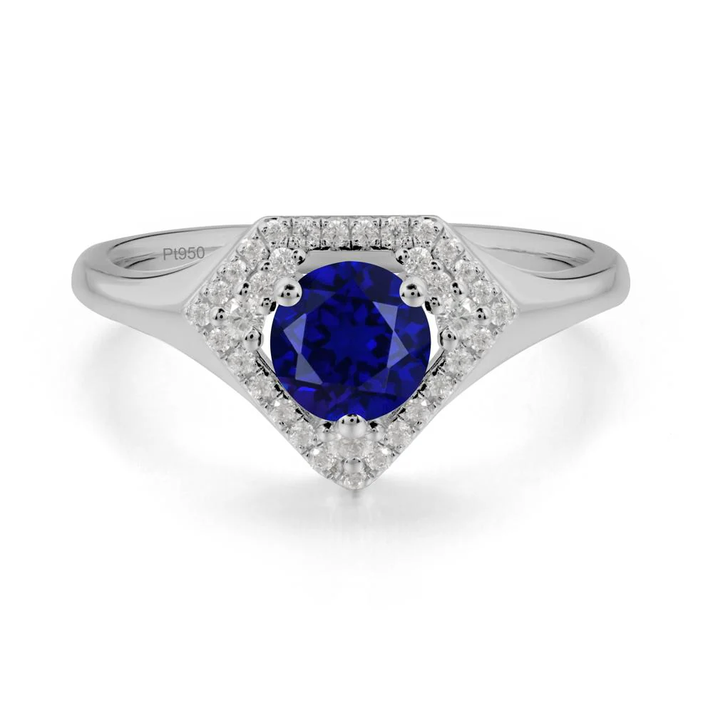 Double Halo Sapphire Ring - Image 6