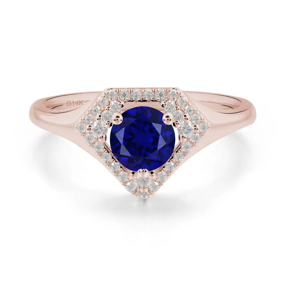 Double Halo Sapphire Ring - Image 7
