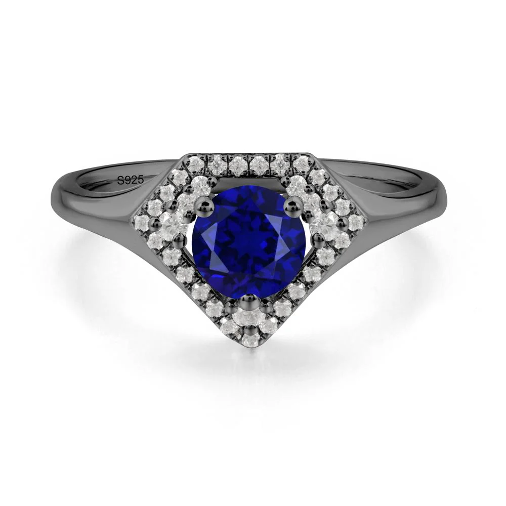 Double Halo Sapphire Ring - Image 8