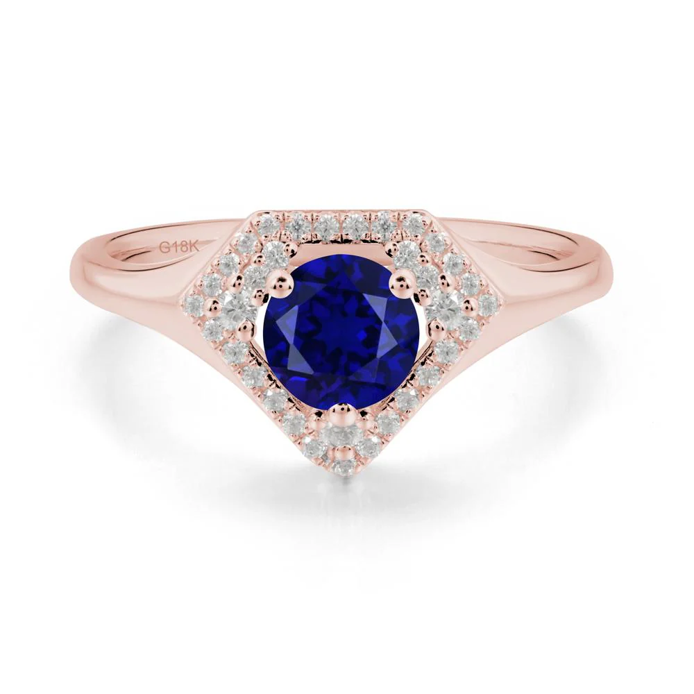 Double Halo Sapphire Ring - Image 9