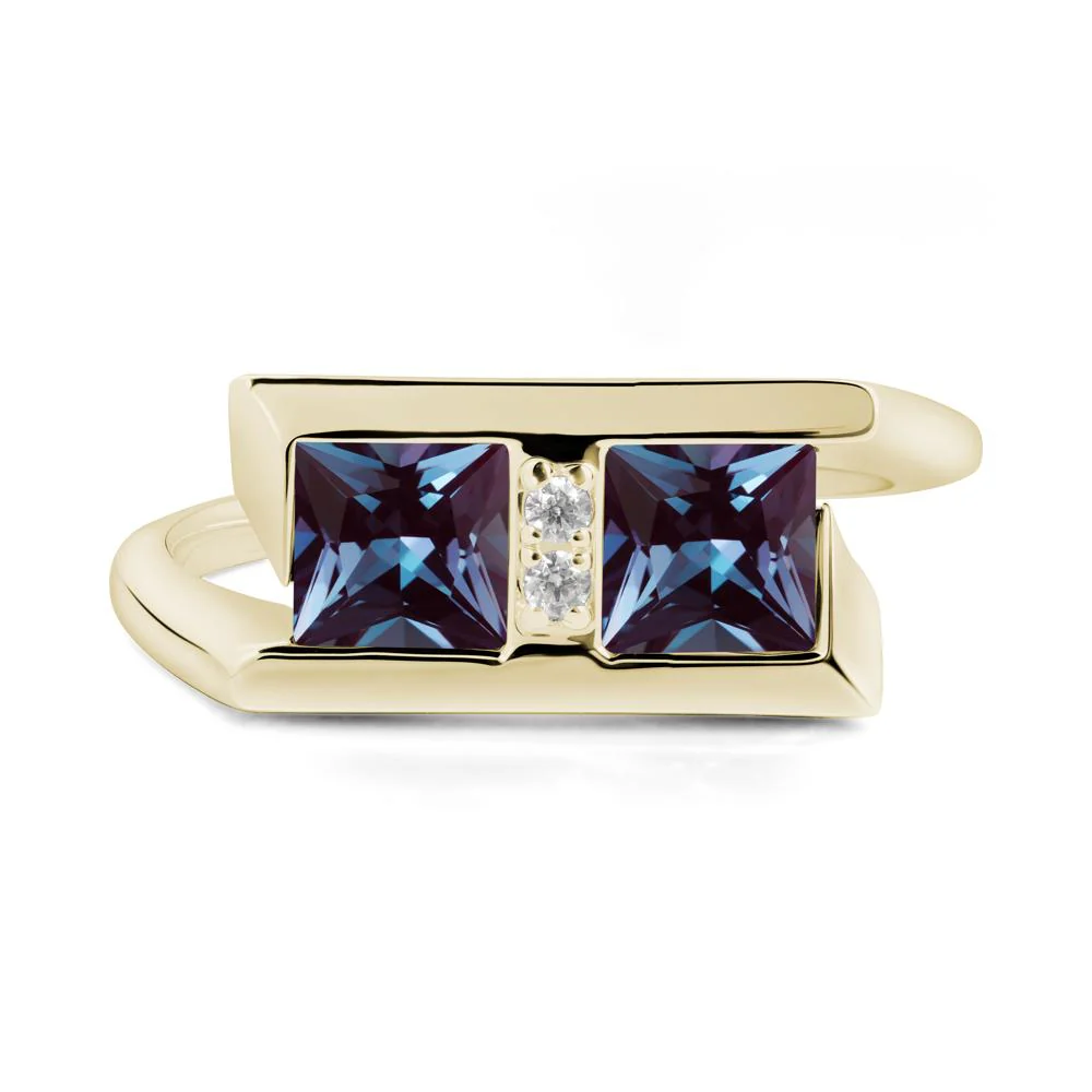 Double Stone Alexandrite Tension Ring
