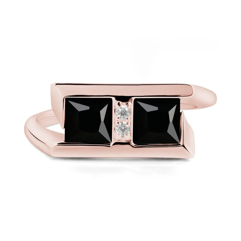 Double Stone Black Spinel Tension Ring - Image 2