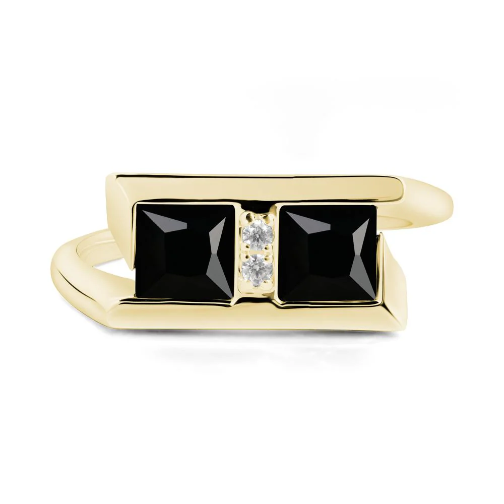Double Stone Black Spinel Tension Ring - Image 3