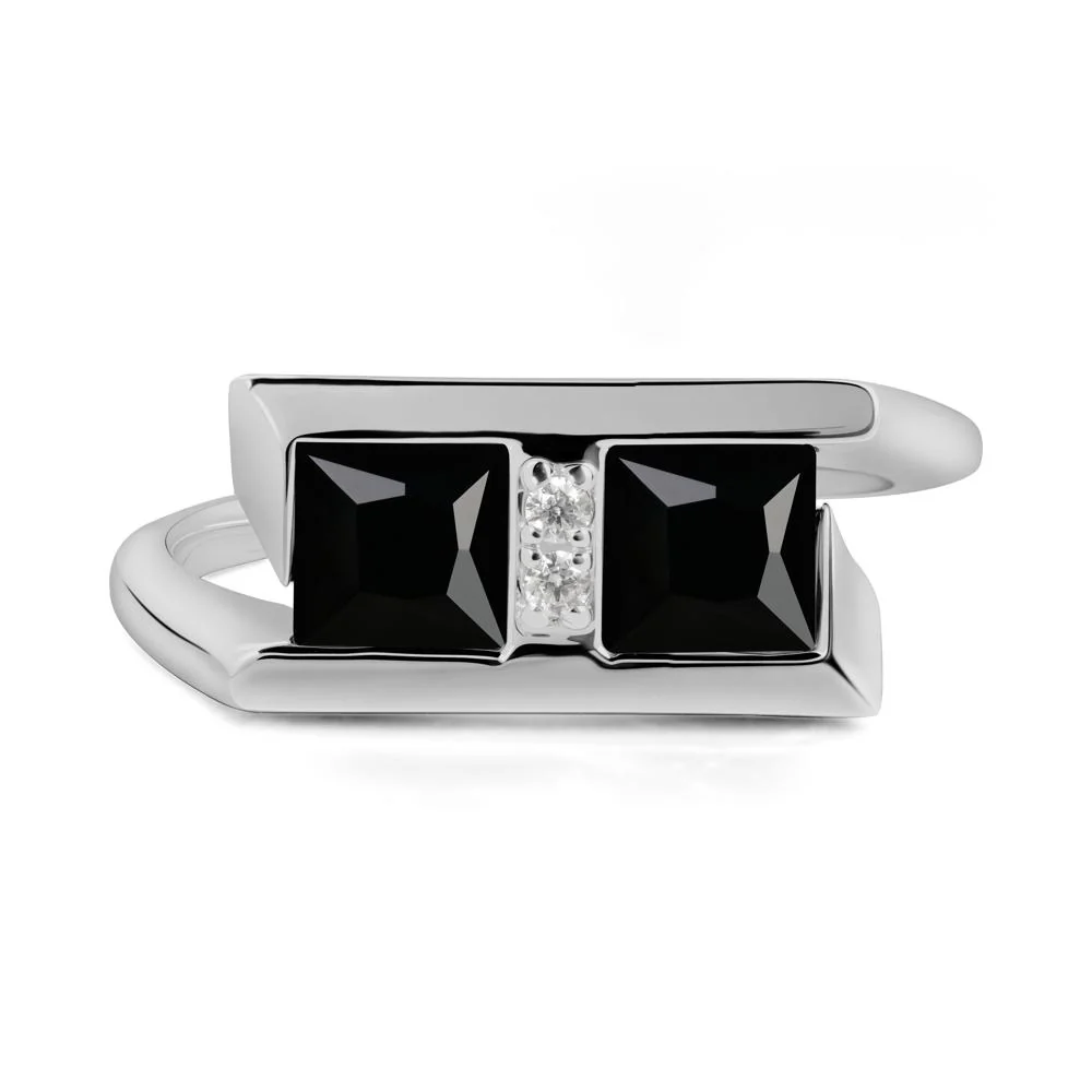 Double Stone Black Spinel Tension Ring - Image 6