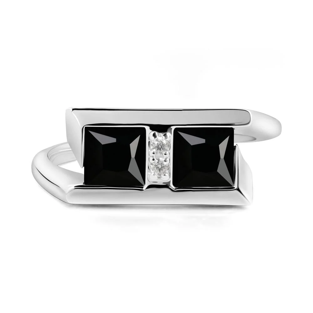 Double Stone Black Spinel Tension Ring - Image 8
