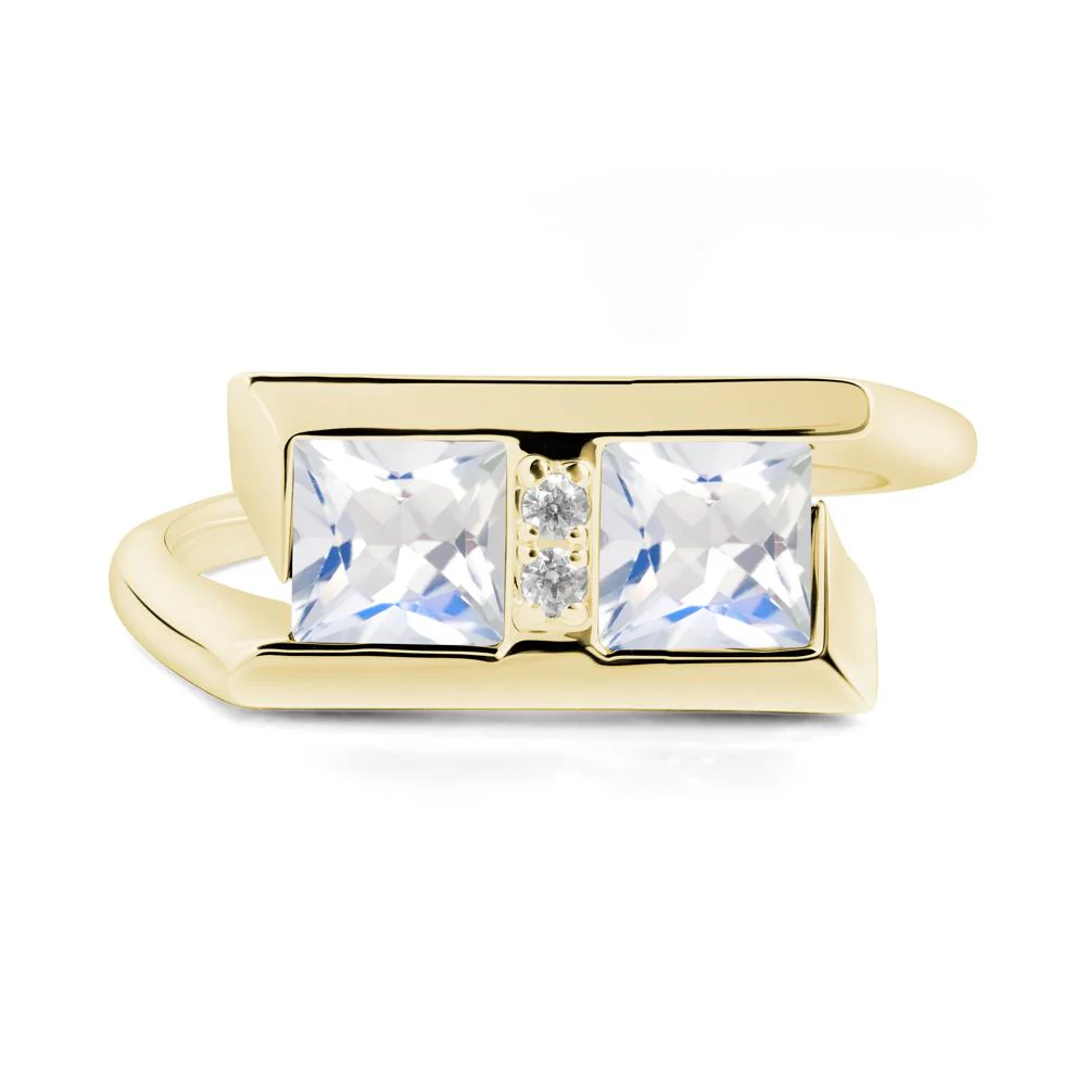 Double Stone Moonstone Tension Ring - Image 3