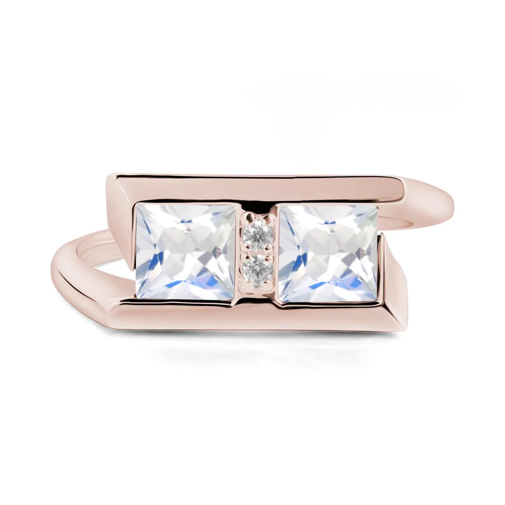 Double Stone Moonstone Tension Ring - Image 5