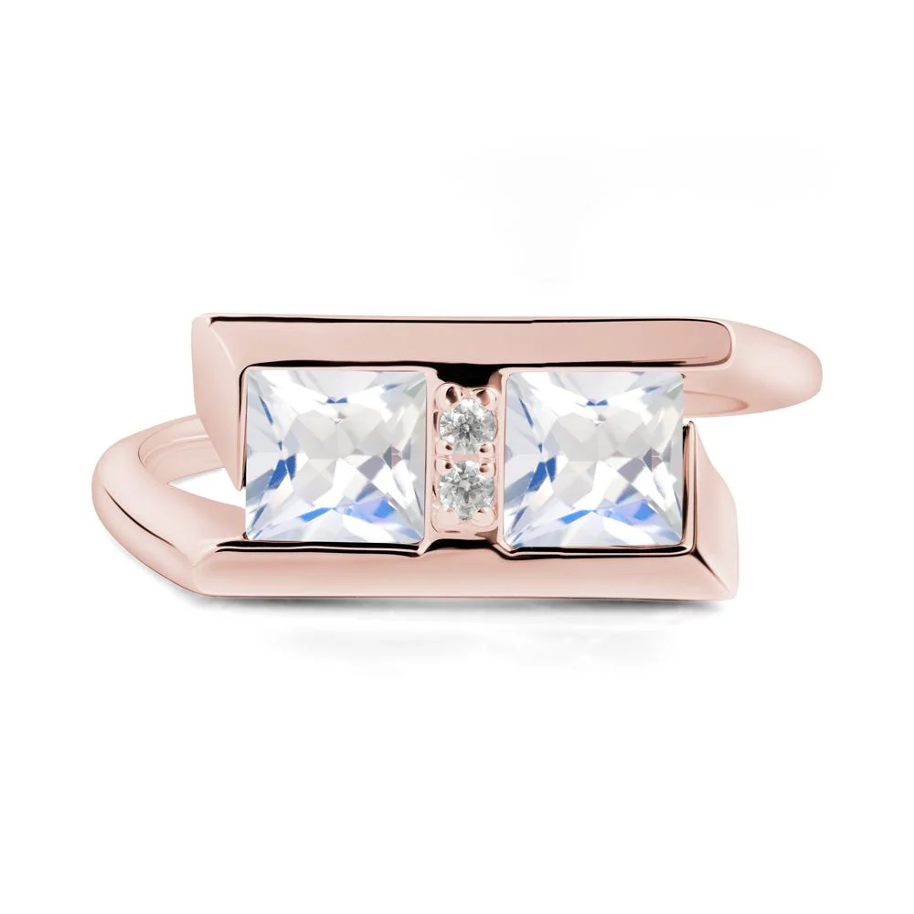 Double Stone Moonstone Tension Ring - Image 7