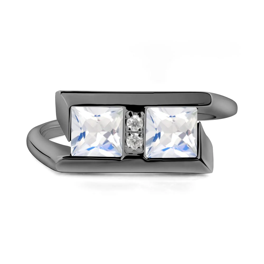 Double Stone Moonstone Tension Ring - Image 8