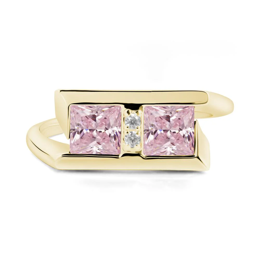 Double Stone Pink Cubic Zirconia Tension Ring - Image 8
