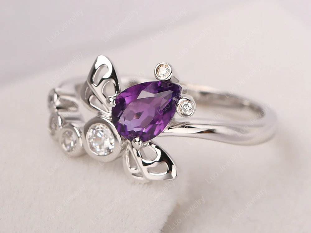 Amethyst Dragonfly Ring - Image 2