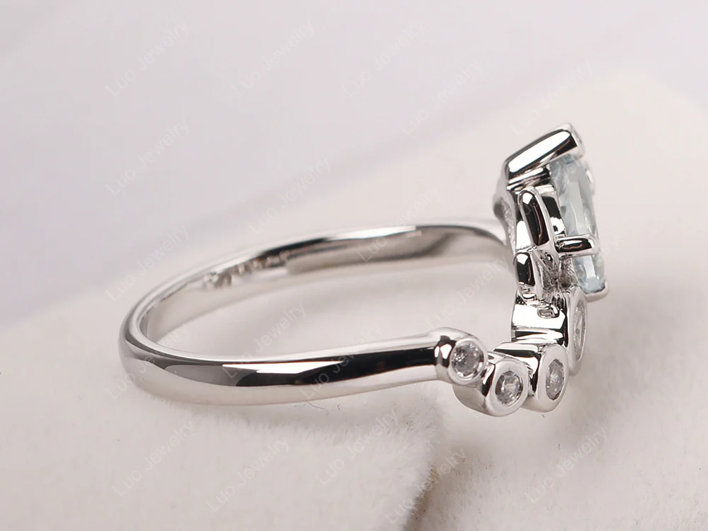 Aquamarine Dragonfly Engagement Ring - Image 4