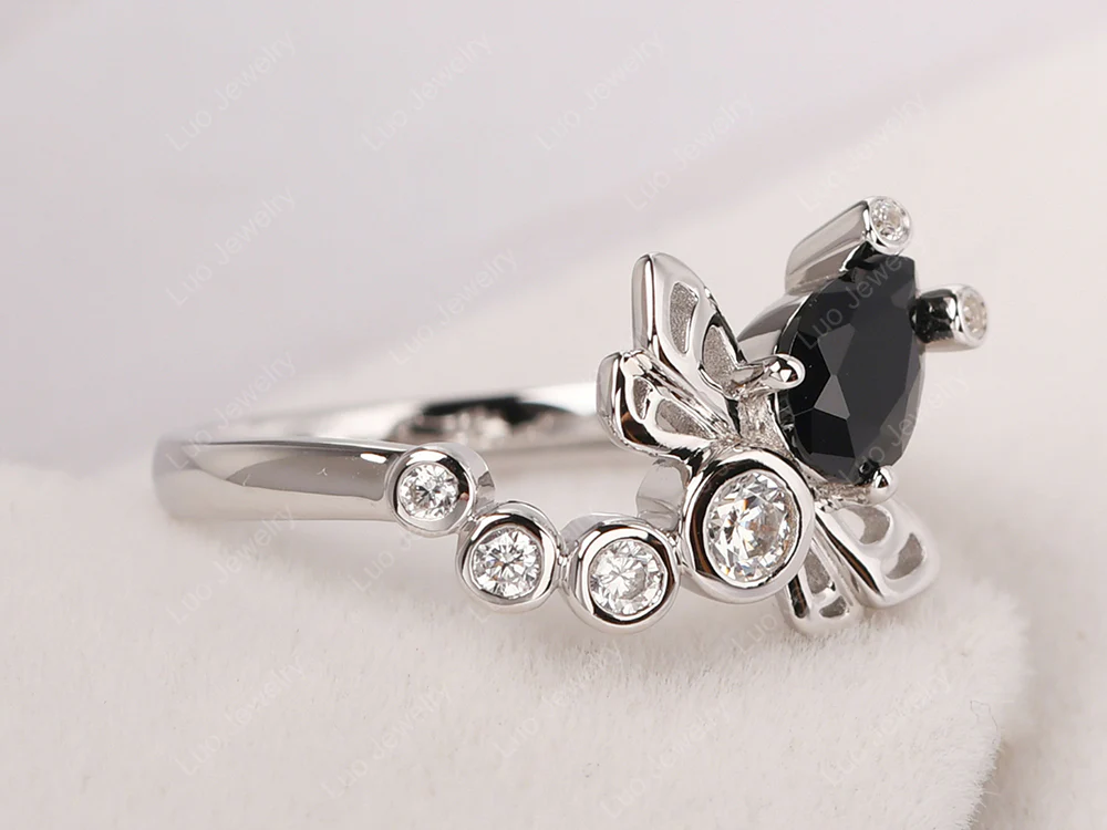 Black Spinel Dragonfly Ring - Image 2