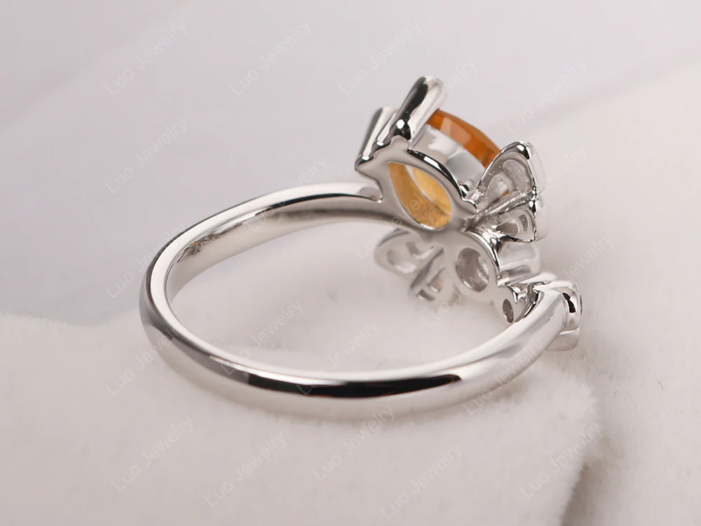 Citrine Dragonfly Engagement Ring - Image 3