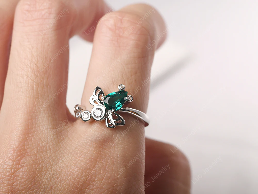 Emerald Dragonfly Ring - Image 5