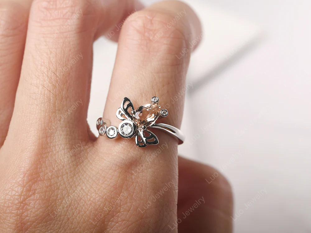 Morganite Dragonfly Engagement Ring - Image 5