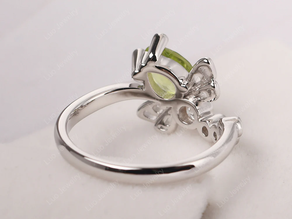 Peridot Dragonfly Engagement Ring - Image 3