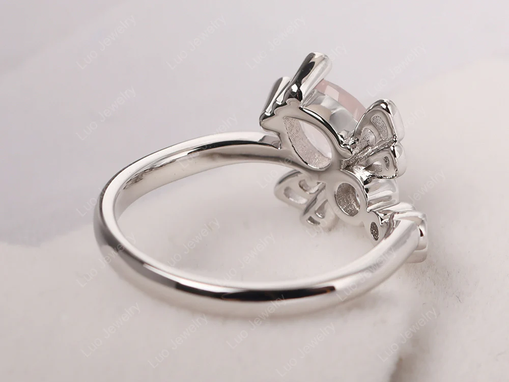 Rose Quartz Dragonfly Ring - Image 3