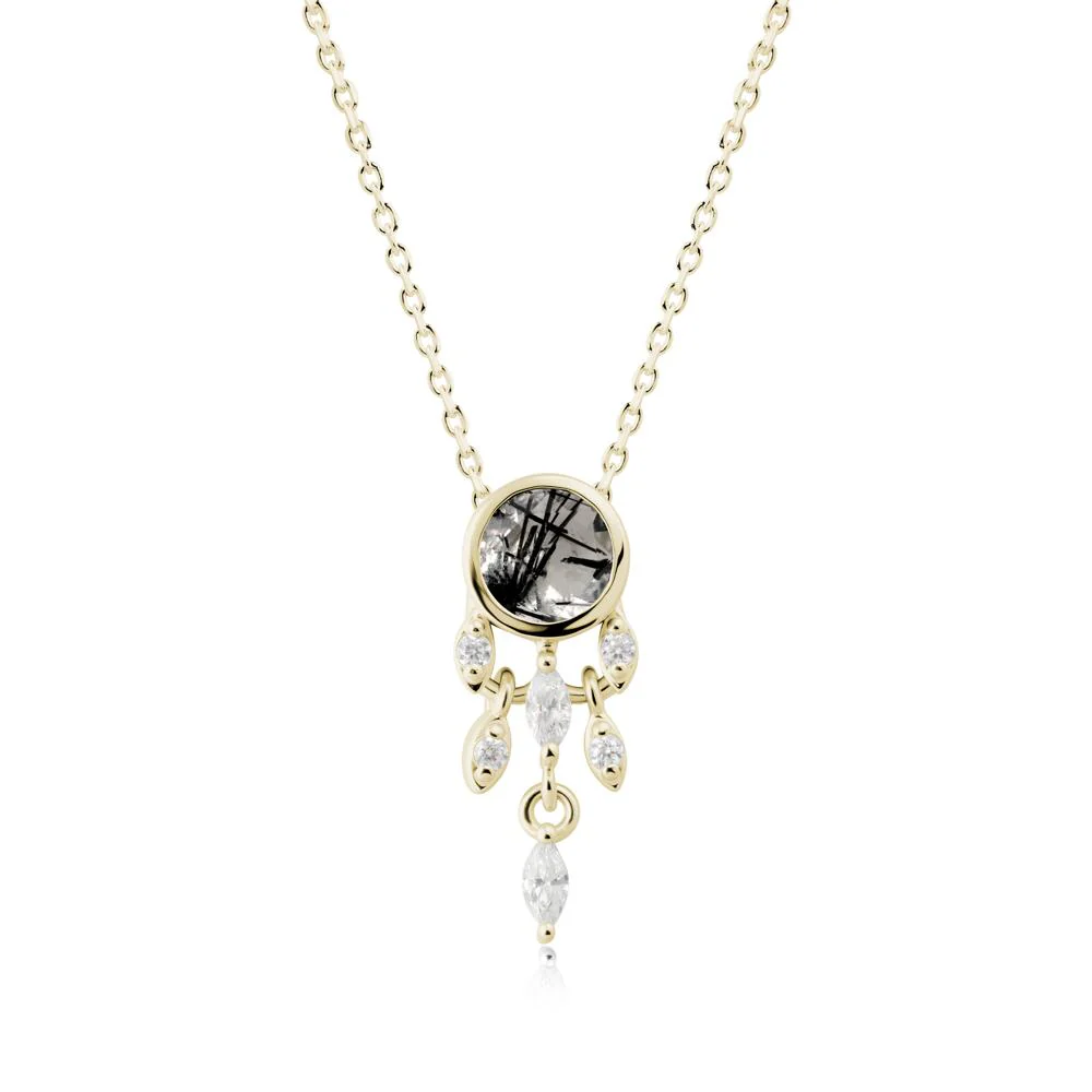 Dreamcatcher Inspired Black Rutilated Quartz Necklace - Image 8
