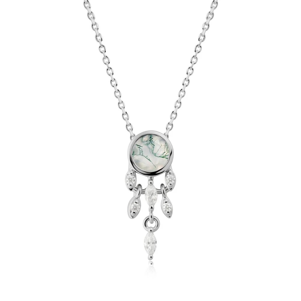 Dreamcatcher Inspired Moss Agate Necklace - Image 5