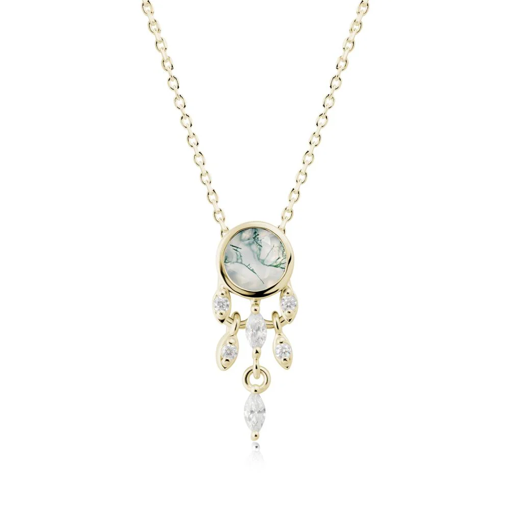 Dreamcatcher Inspired Moss Agate Necklace - Image 7