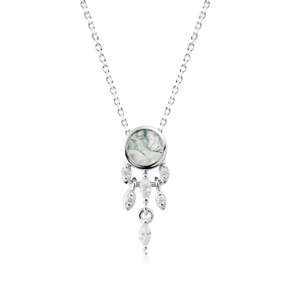 Dreamcatcher Inspired Moss Agate Necklace - Image 9