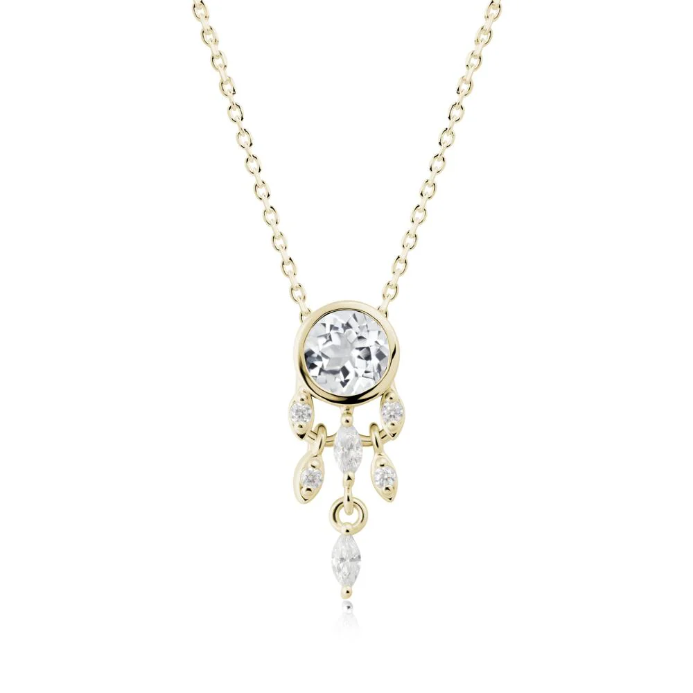 Dreamcatcher Inspired White Topaz Necklace
