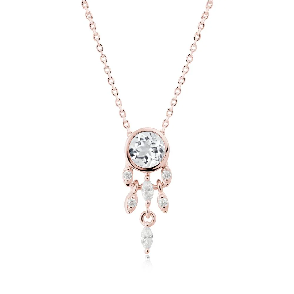 Dreamcatcher Inspired White Topaz Necklace - Image 4