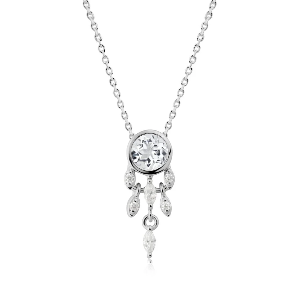 Dreamcatcher Inspired White Topaz Necklace - Image 6