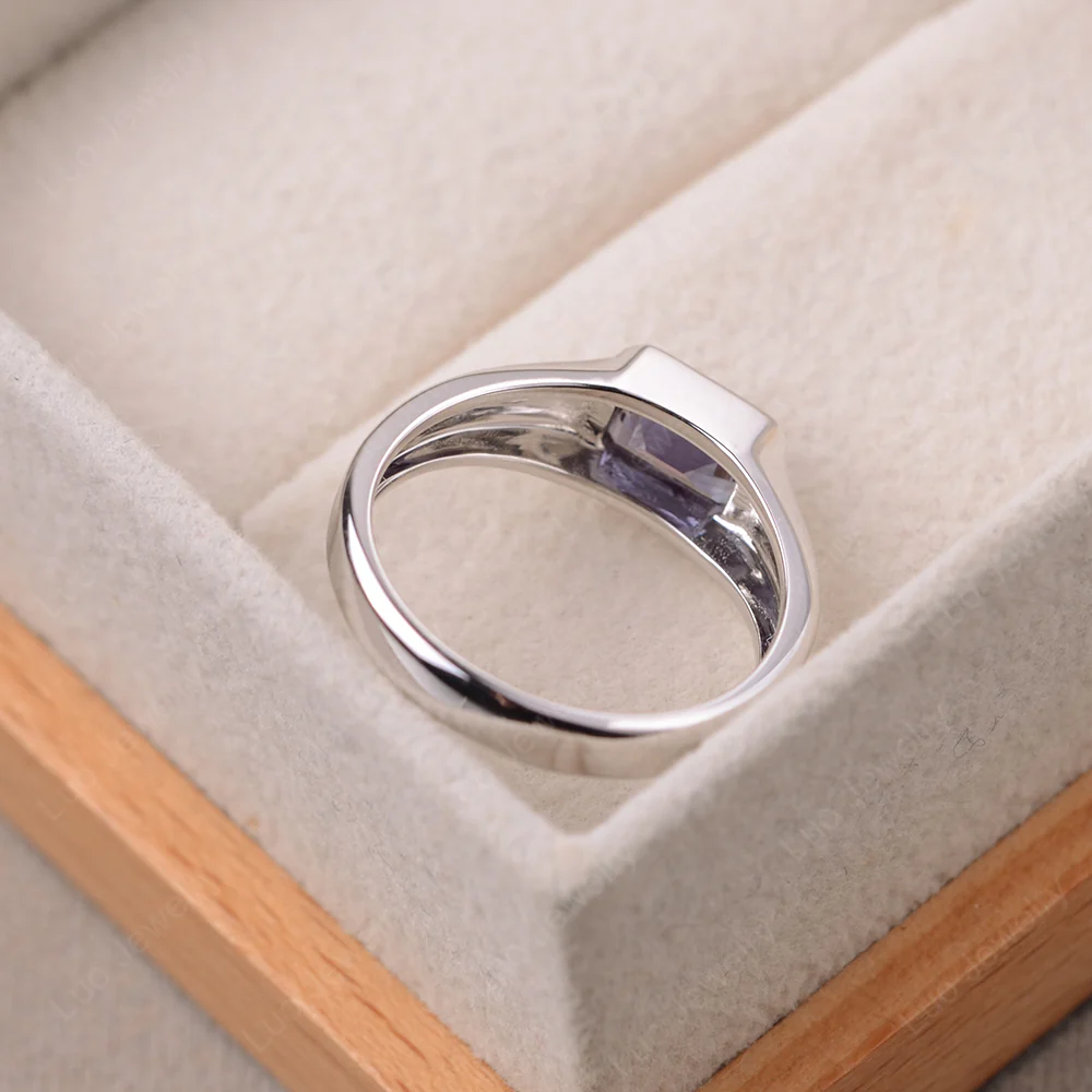 East West Alexandrite Bezel Set Ring - Image 3