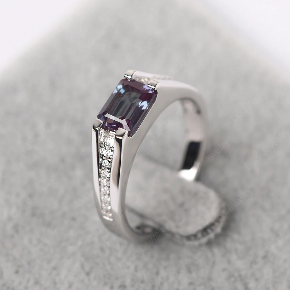 East West Alexandrite Engagement Ring - Image 3