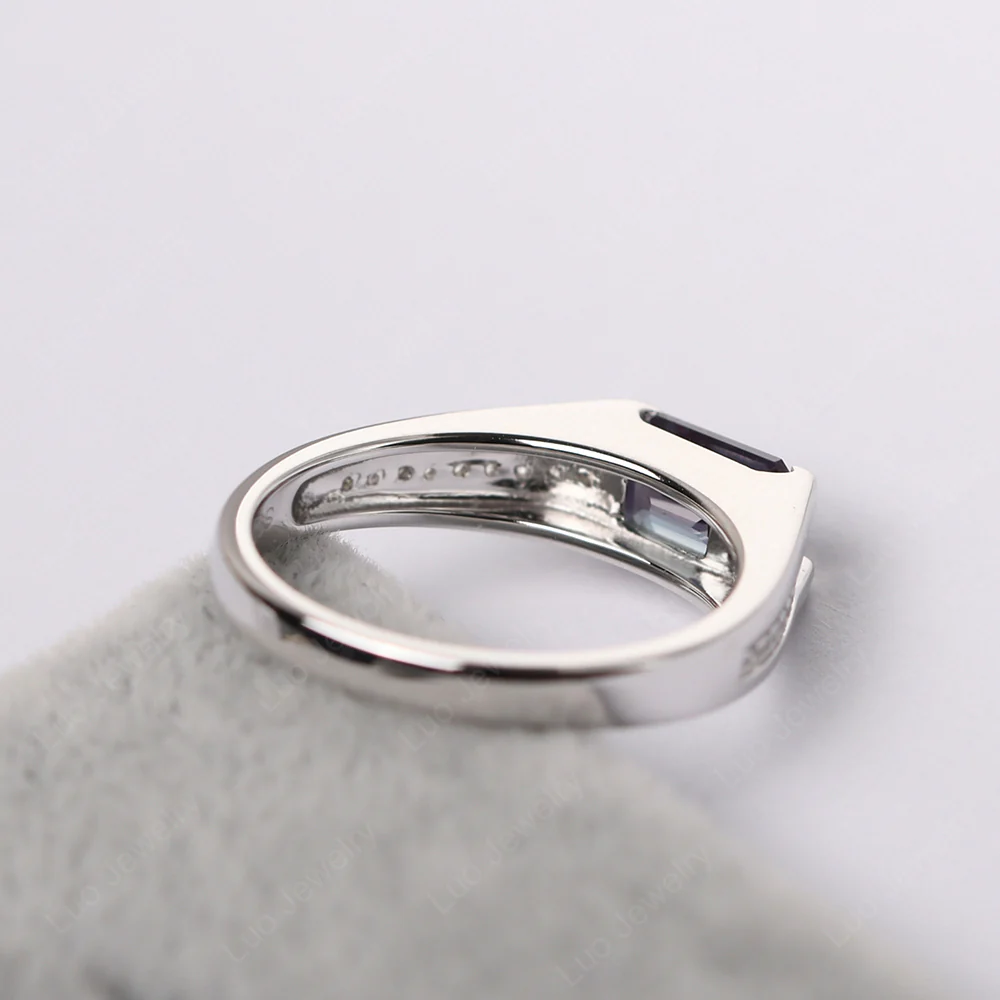 East West Alexandrite Engagement Ring - Image 4