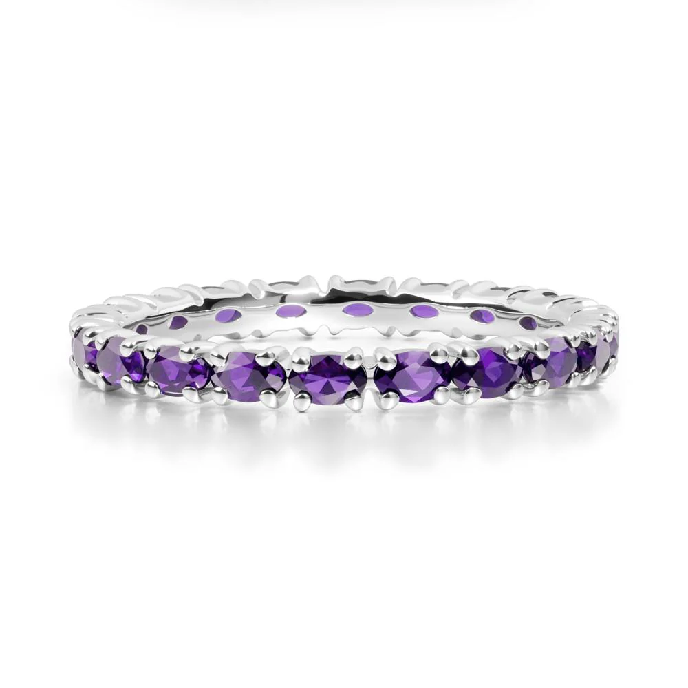 East West Amethyst Wedding Ring - Image 2