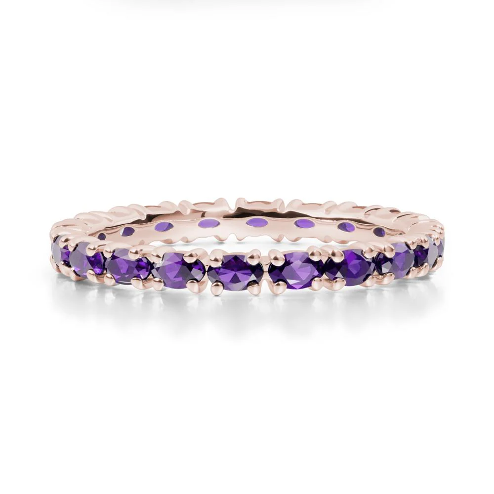 East West Amethyst Wedding Ring - Image 4