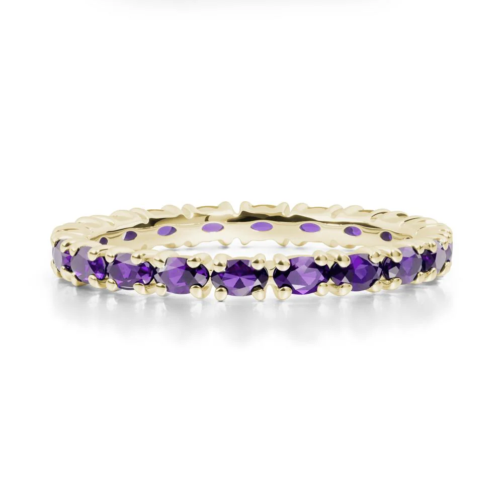 East West Amethyst Wedding Ring - Image 5