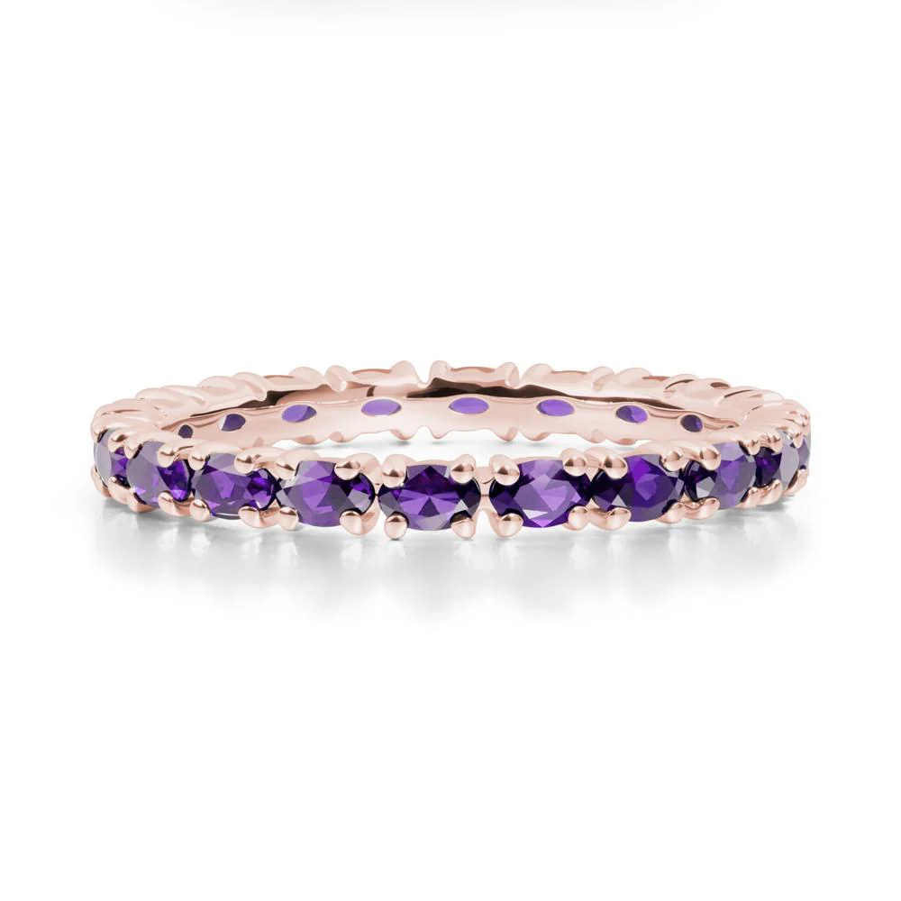 East West Amethyst Wedding Ring - Image 7