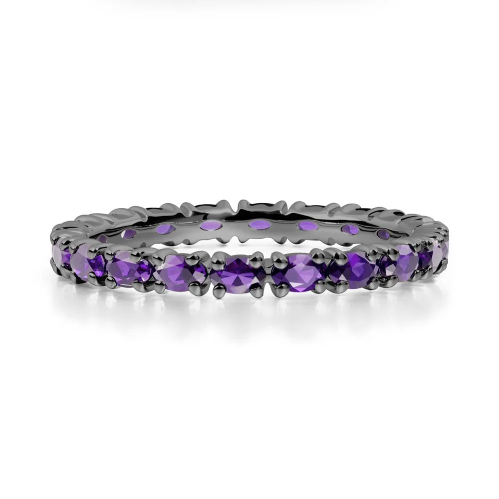 East West Amethyst Wedding Ring - Image 8
