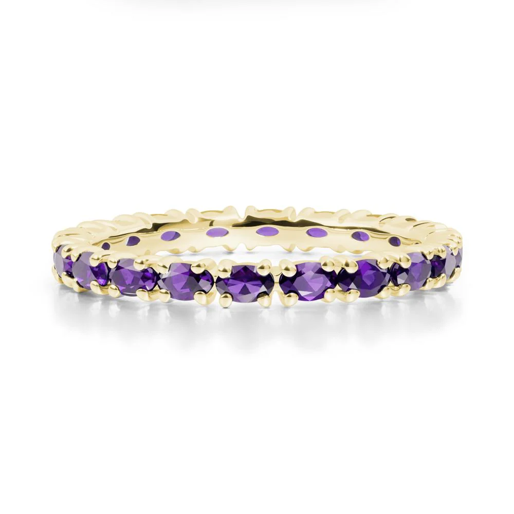 East West Amethyst Wedding Ring - Image 9