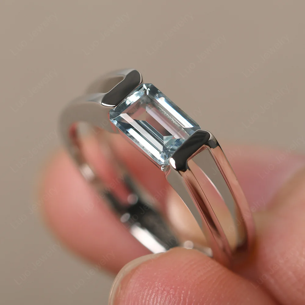 Double Band Aquamarine Ring - Image 2