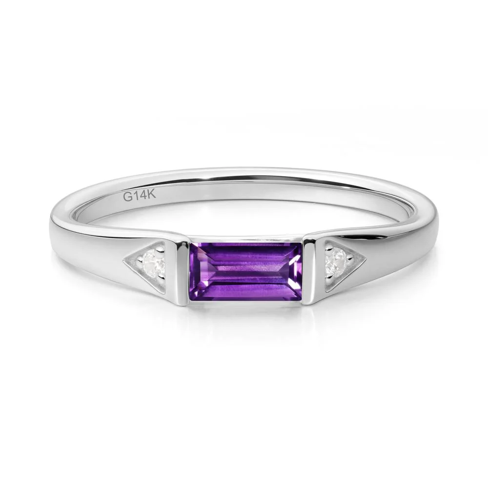 East-West Baguette Amethyst Ring - Image 2