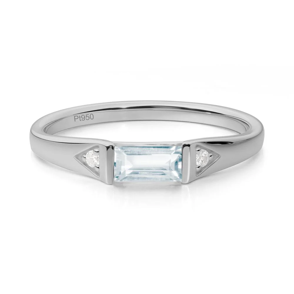 East-West Baguette Aquamarine Ring - Image 3