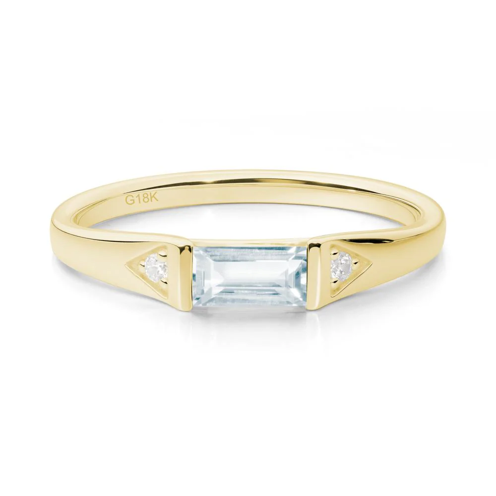 East-West Baguette Aquamarine Ring - Image 4