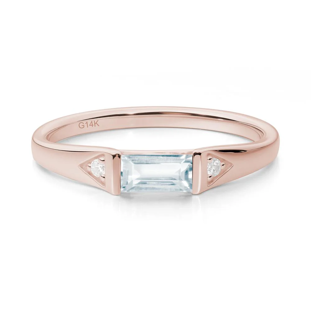 East-West Baguette Aquamarine Ring - Image 6