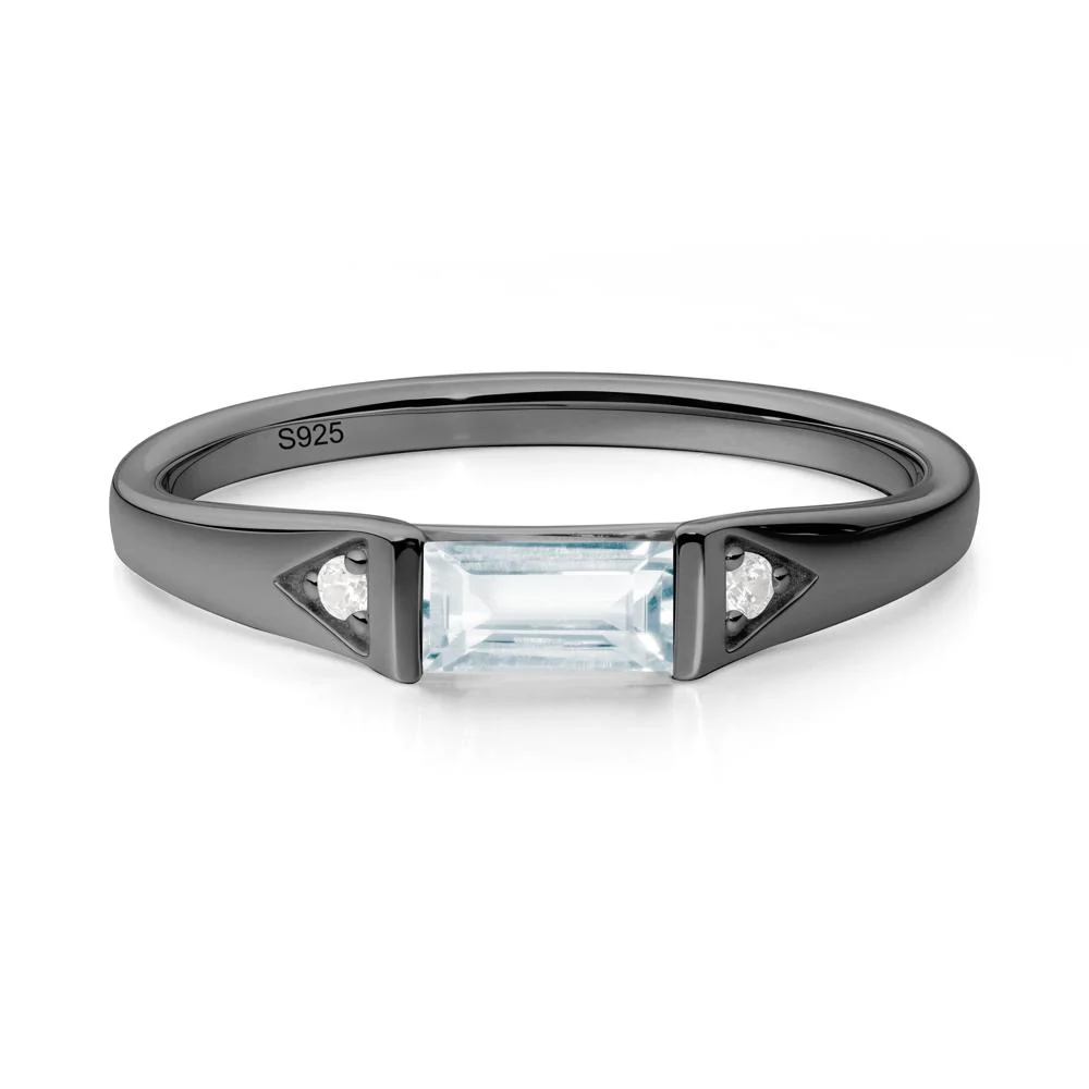 East-West Baguette Aquamarine Ring - Image 7