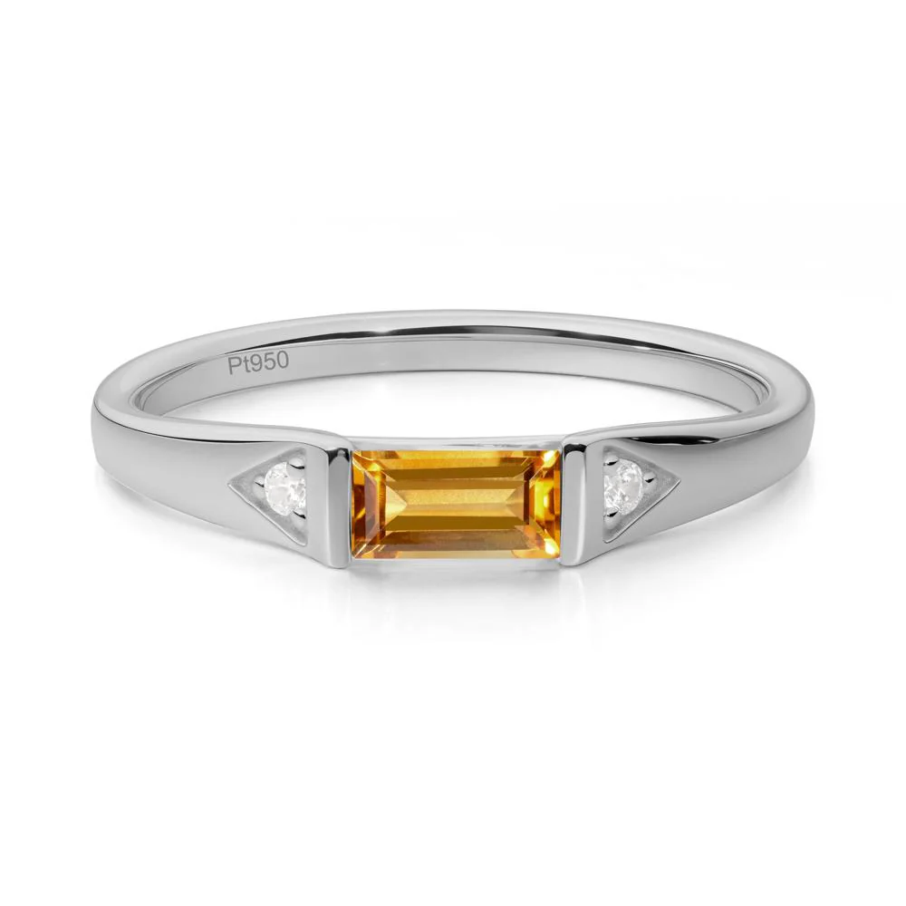 East-West Baguette Citrine Ring - Image 9