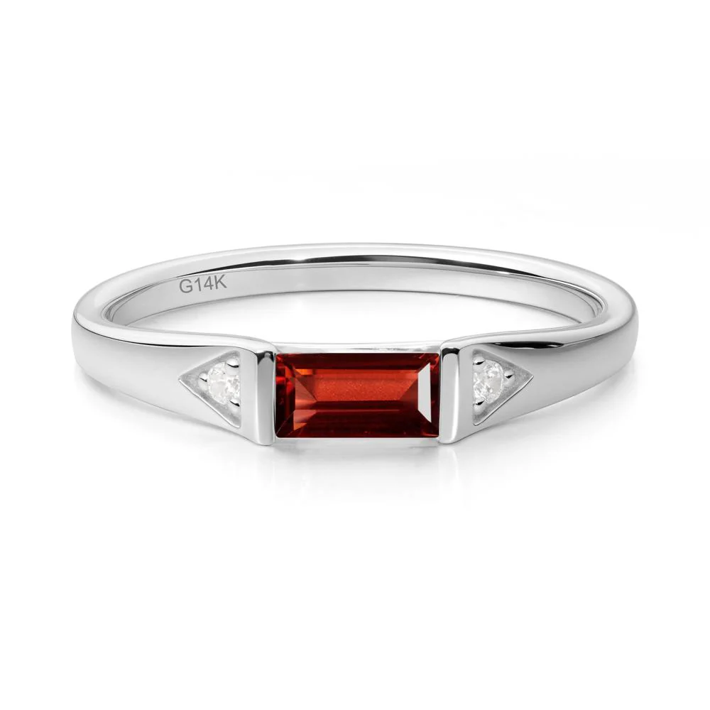East-West Baguette Garnet Ring - Image 5