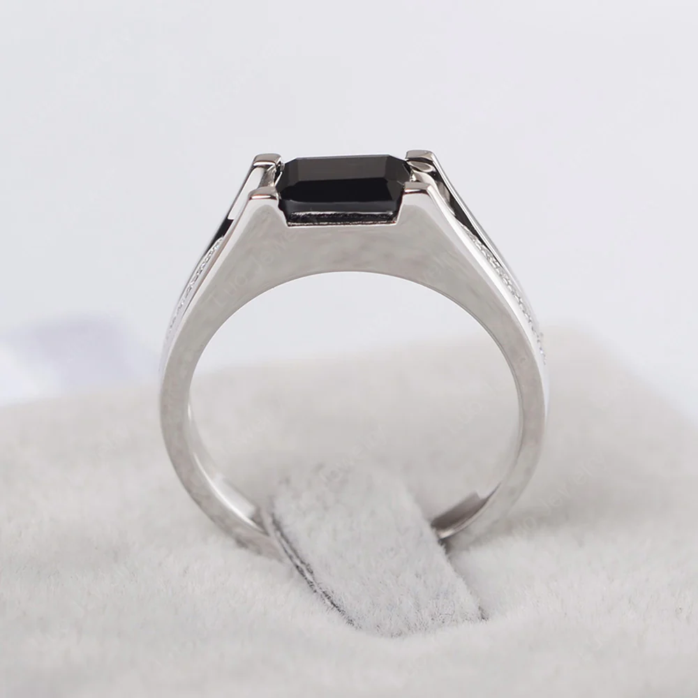 East West Black Spinel Engagement Ring - Image 3