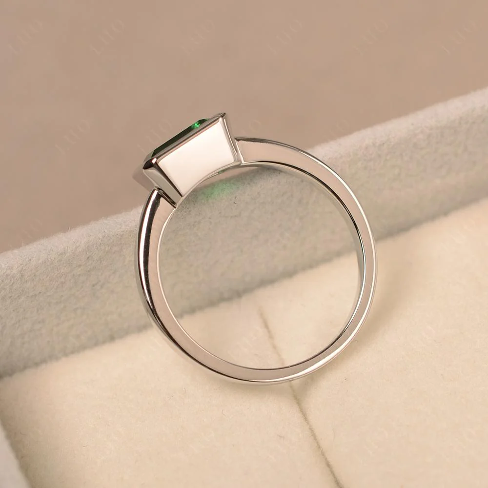 Emerald Bezel Emerald Cut Engagement Ring - Image 31